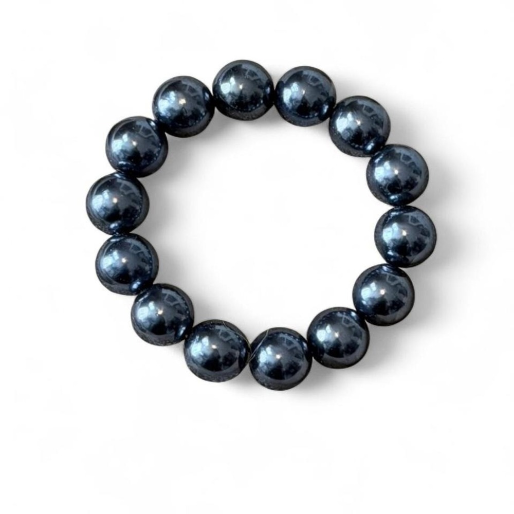 Vintage Blue/Gray Beaded‎ Stretch Bracelet